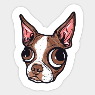 Brown Boston Terrier Sticker